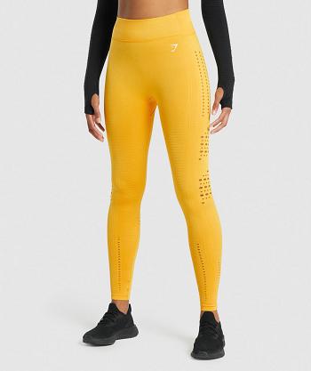 Leggins Gymshark Glow Seamless Tights Mujer Amarillo | CO 2911GSO